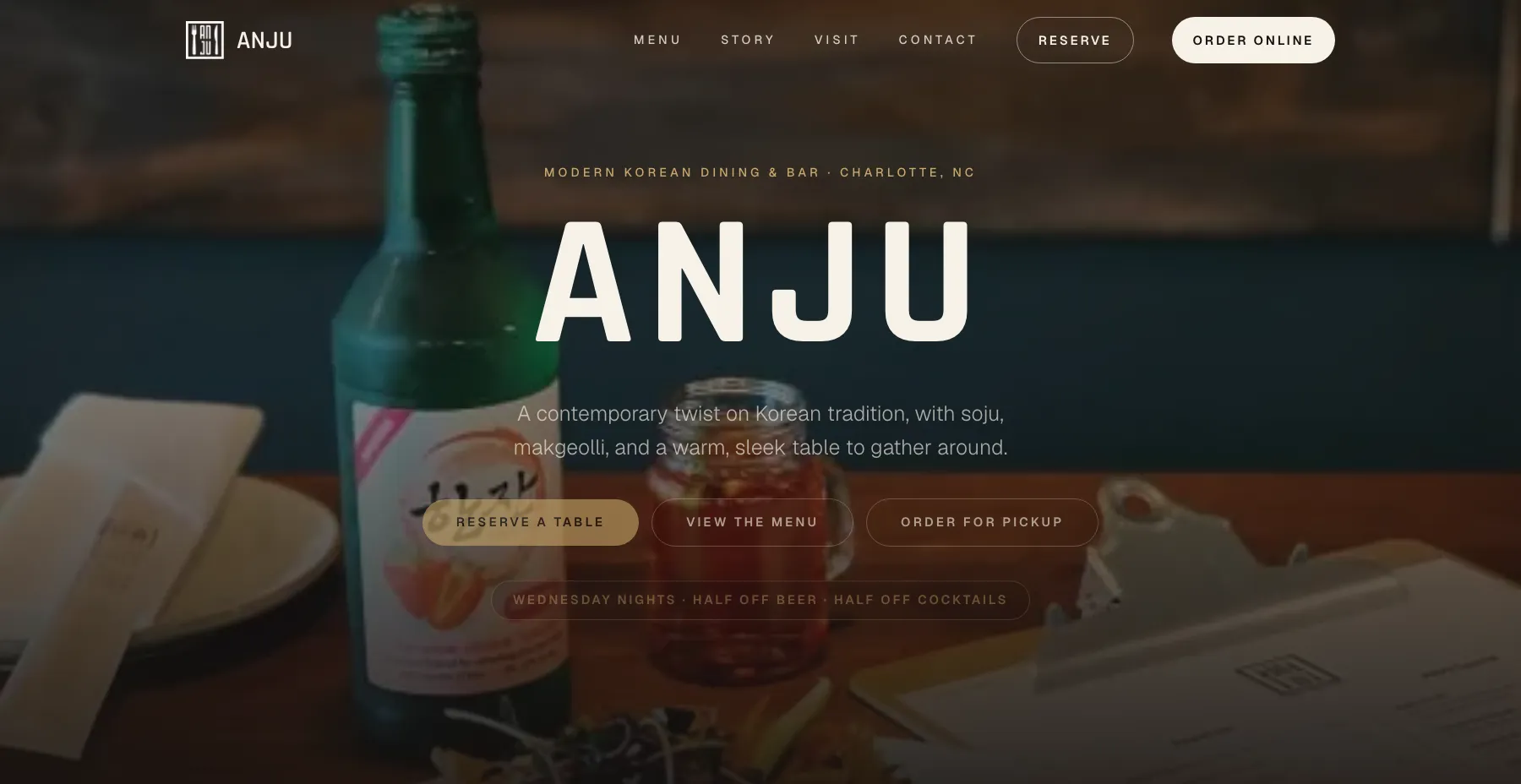 Anju website screenshot