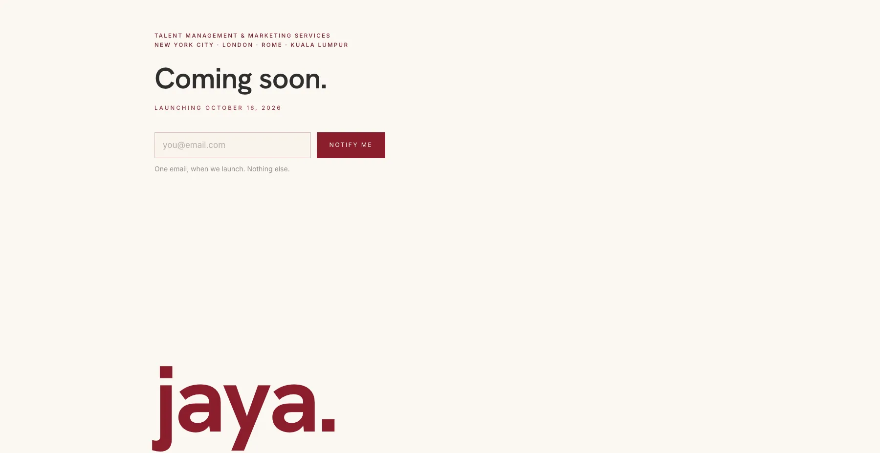 Jaya Management website screenshot